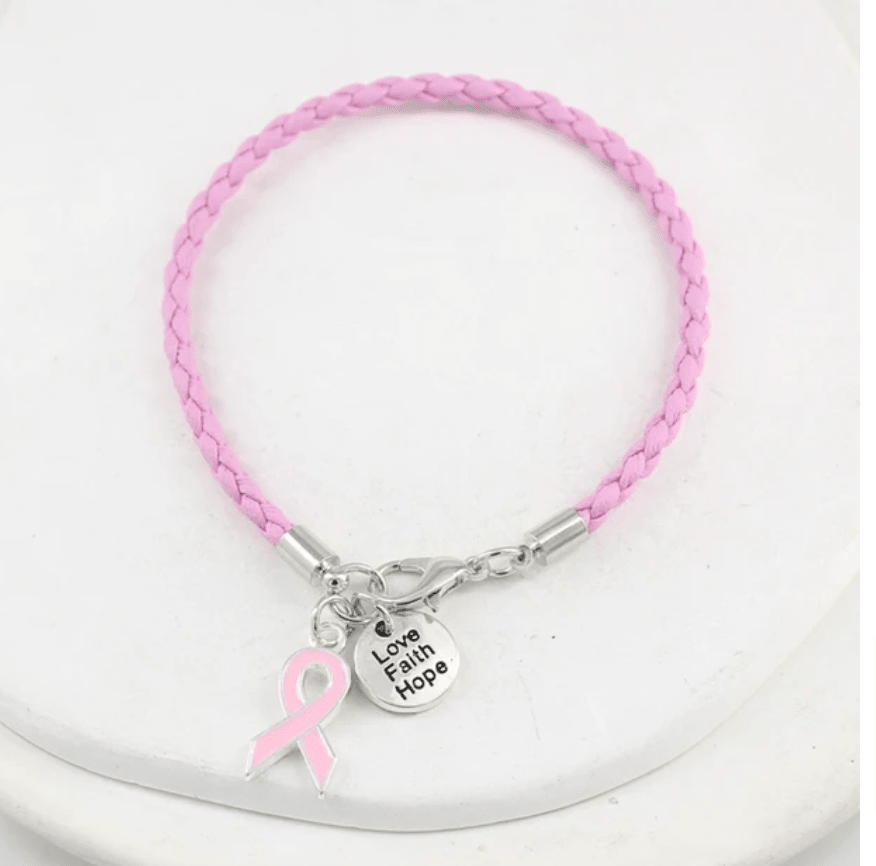 Bracelet cuir artisanal torsadé rose -Bijoux- Christiane Constantineau
