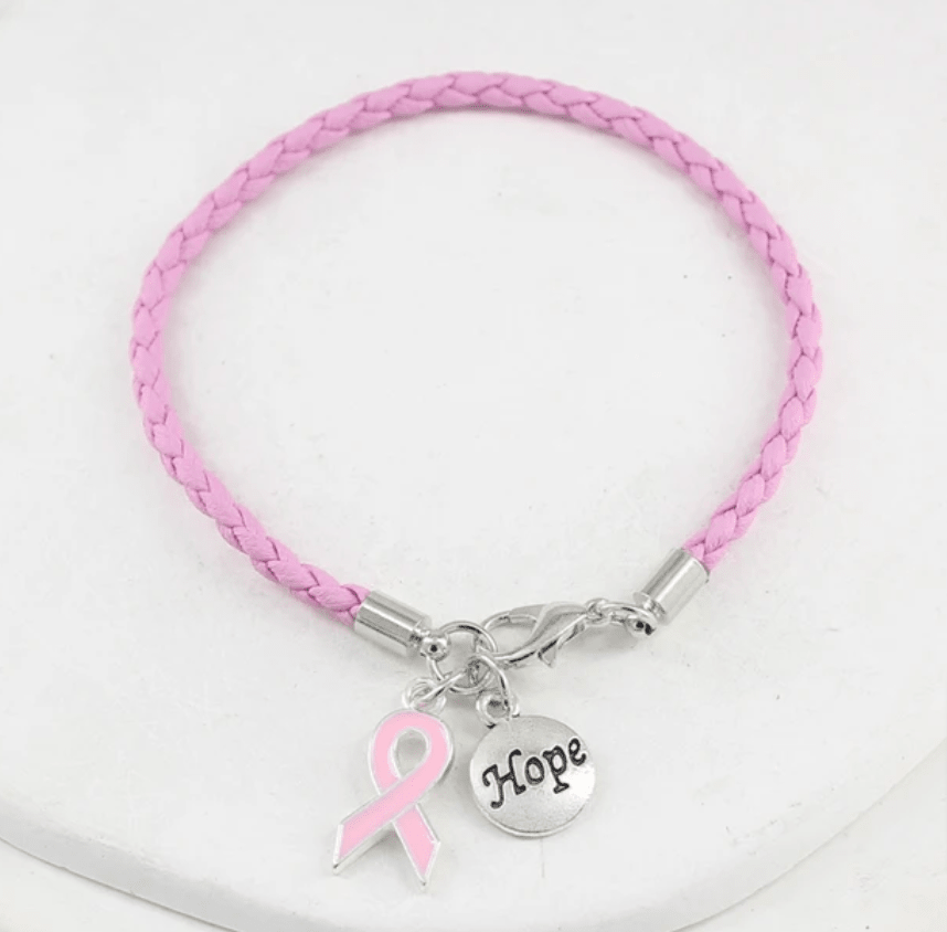 Bracelet cuir artisanal torsadé rose -Bijoux- Christiane Constantineau