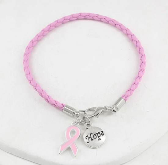 Bracelet cuir artisanal torsadé rose -Bijoux- Christiane Constantineau