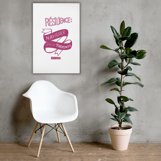 Canvas - "La résilience, c'est l'art de naviguer dans les torrents." - Boris Cyrulnik -Affiche- Christiane Constantineau