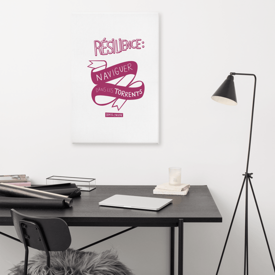 Canvas - "La résilience, c'est l'art de naviguer dans les torrents." - Boris Cyrulnik -Affiche- Christiane Constantineau