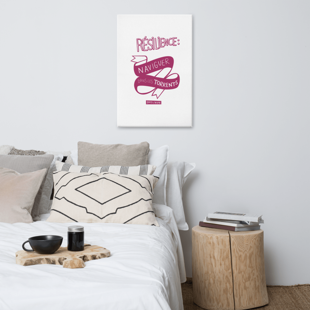 Canvas - "La résilience, c'est l'art de naviguer dans les torrents." - Boris Cyrulnik -Affiche- Christiane Constantineau