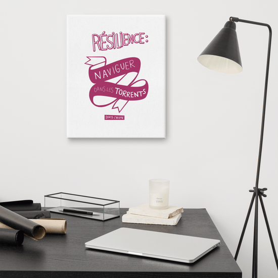 Canvas - "La résilience, c'est l'art de naviguer dans les torrents." - Boris Cyrulnik -Affiche- Christiane Constantineau