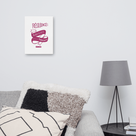 Canvas - "La résilience, c'est l'art de naviguer dans les torrents." - Boris Cyrulnik -Affiche- Christiane Constantineau