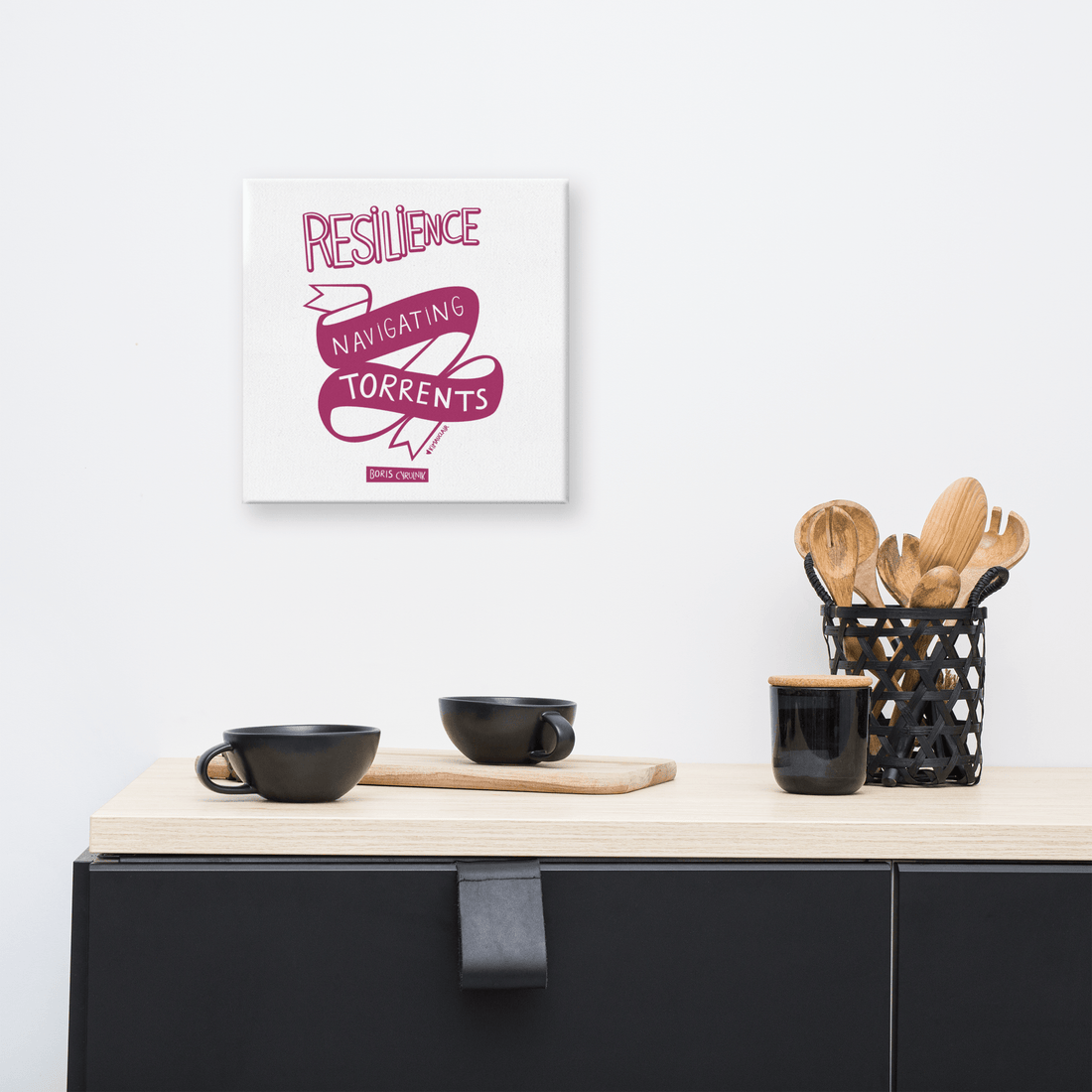 Canvas "Resilience is the art of navigating torrents." - Boris Cyrulnik -Affiche- Christiane Constantineau