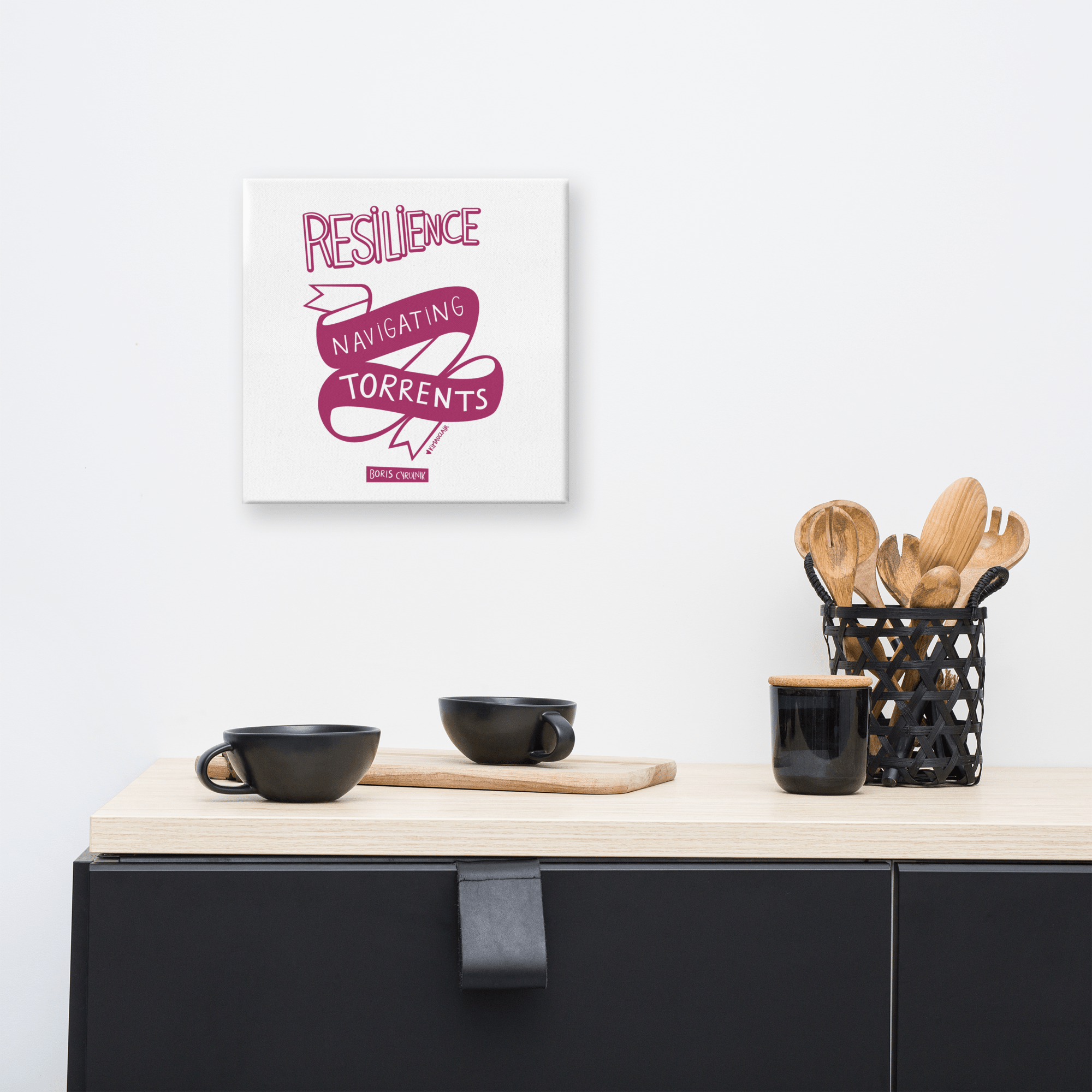 Canvas "Resilience is the art of navigating torrents." - Boris Cyrulnik -Affiche- Christiane Constantineau