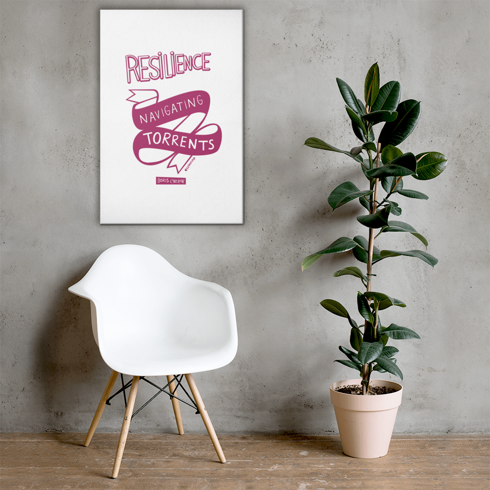 Canvas "Resilience is the art of navigating torrents." - Boris Cyrulnik -Affiche- Christiane Constantineau
