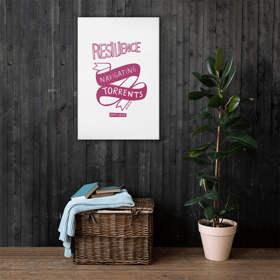 Canvas "Resilience is the art of navigating torrents." - Boris Cyrulnik -Affiche- Christiane Constantineau