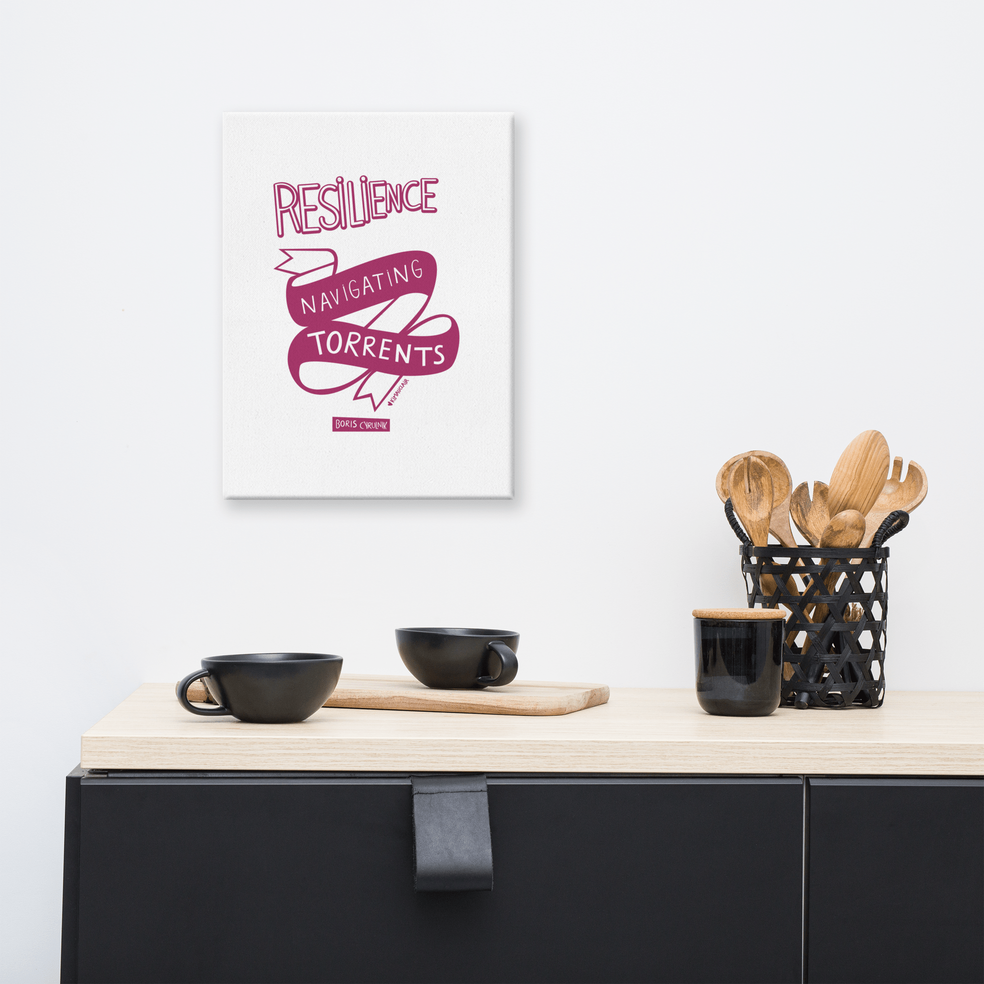 Canvas "Resilience is the art of navigating torrents." - Boris Cyrulnik -Affiche- Christiane Constantineau
