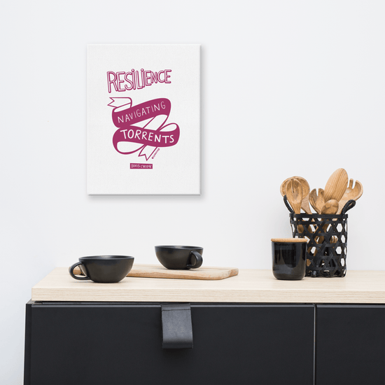 Canvas "Resilience is the art of navigating torrents." - Boris Cyrulnik -Affiche- Christiane Constantineau