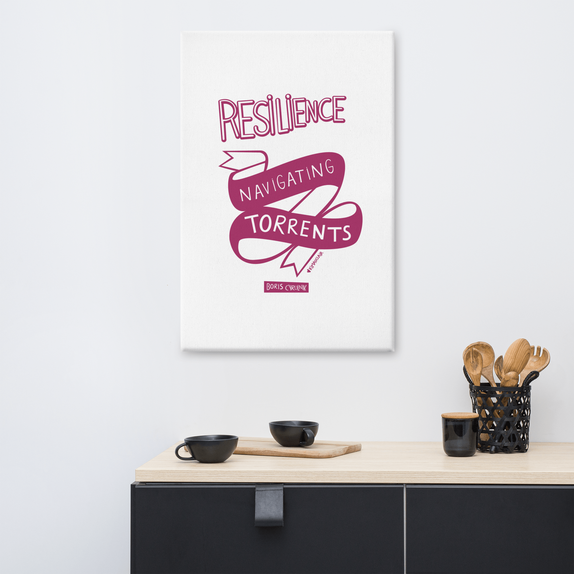 Canvas "Resilience is the art of navigating torrents." - Boris Cyrulnik -Affiche- Christiane Constantineau
