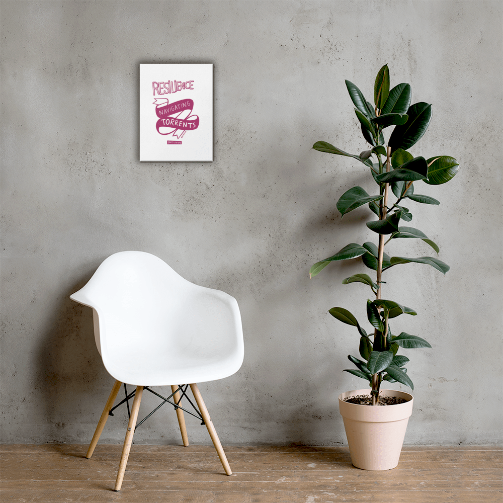 Canvas "Resilience is the art of navigating torrents." - Boris Cyrulnik -Affiche- Christiane Constantineau