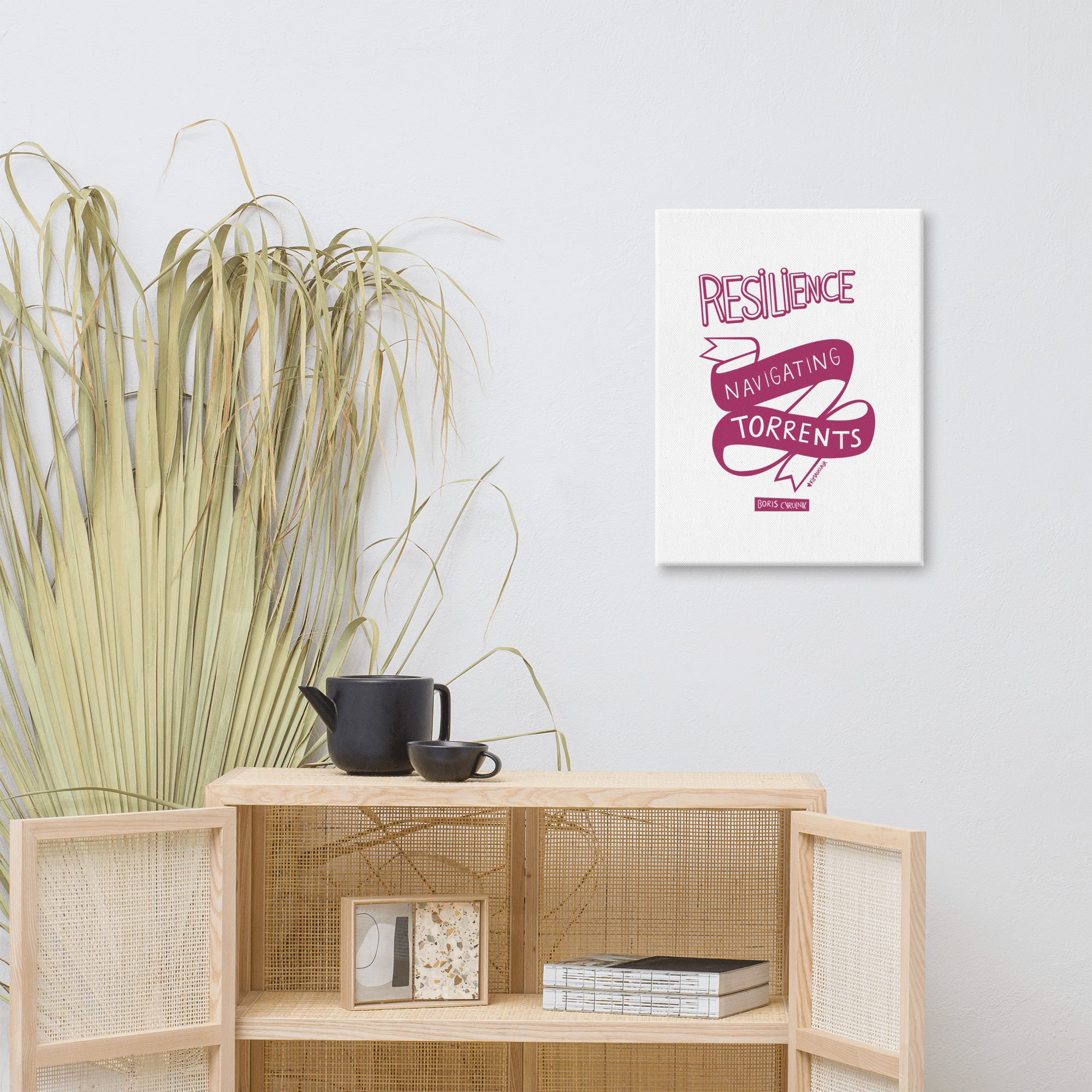Canvas "Resilience is the art of navigating torrents." - Boris Cyrulnik -Affiche- Christiane Constantineau