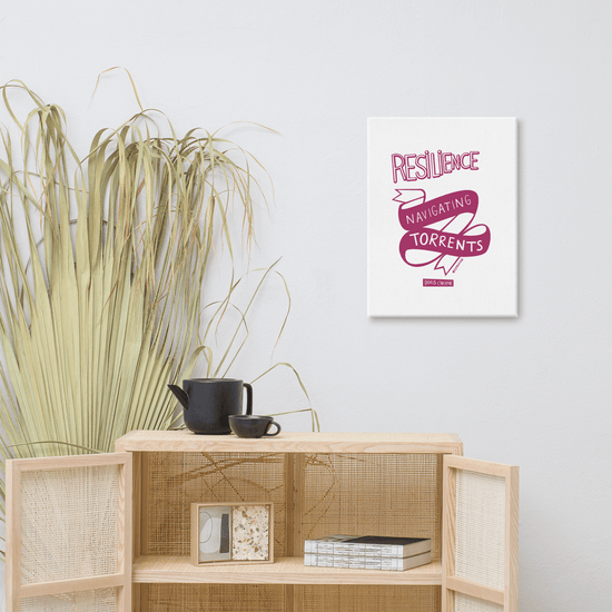 Canvas "Resilience is the art of navigating torrents." - Boris Cyrulnik -Affiche- Christiane Constantineau