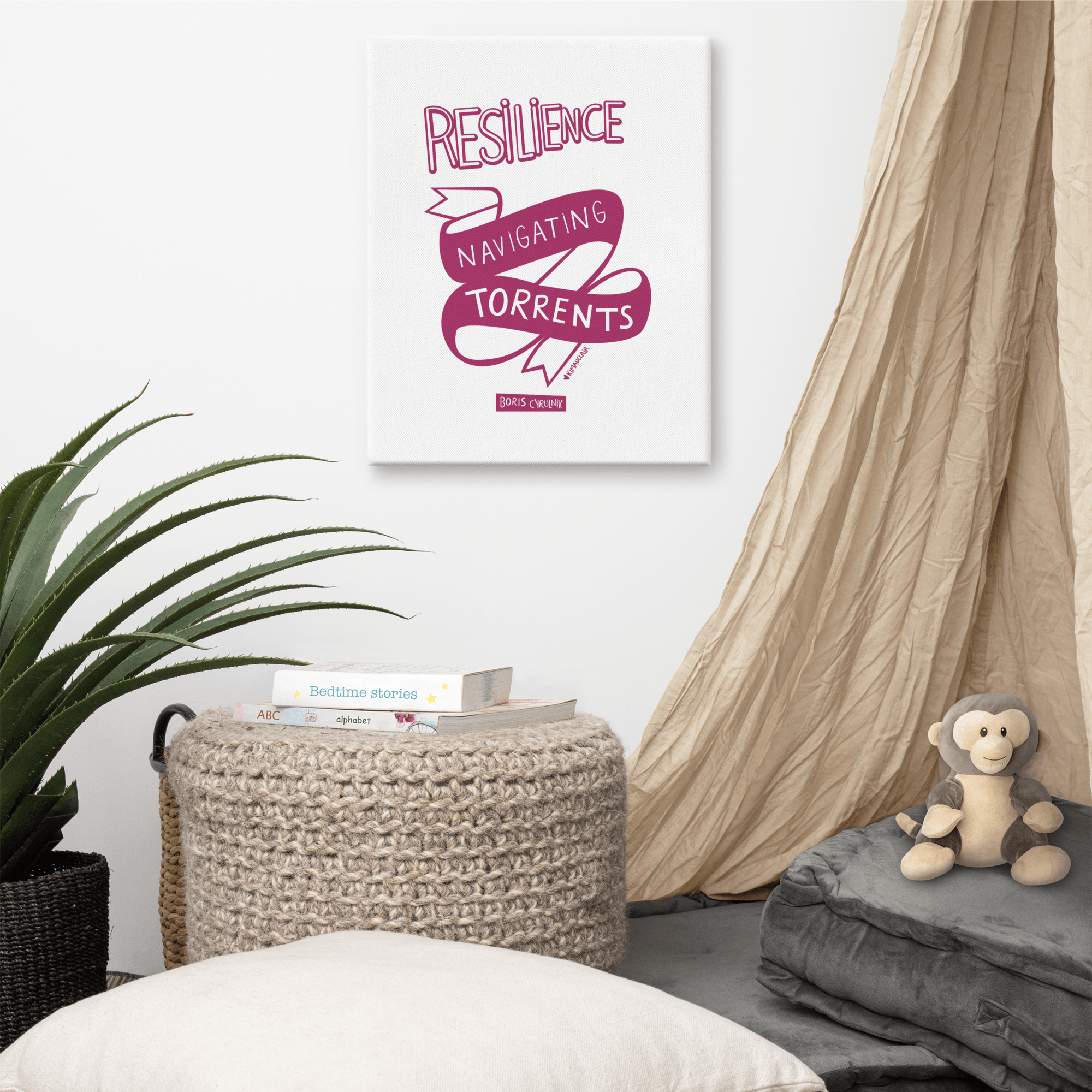 Canvas "Resilience is the art of navigating torrents." - Boris Cyrulnik -Affiche- Christiane Constantineau