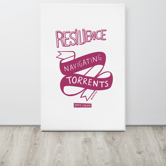 Canvas "Resilience is the art of navigating torrents." - Boris Cyrulnik -Affiche- Christiane Constantineau
