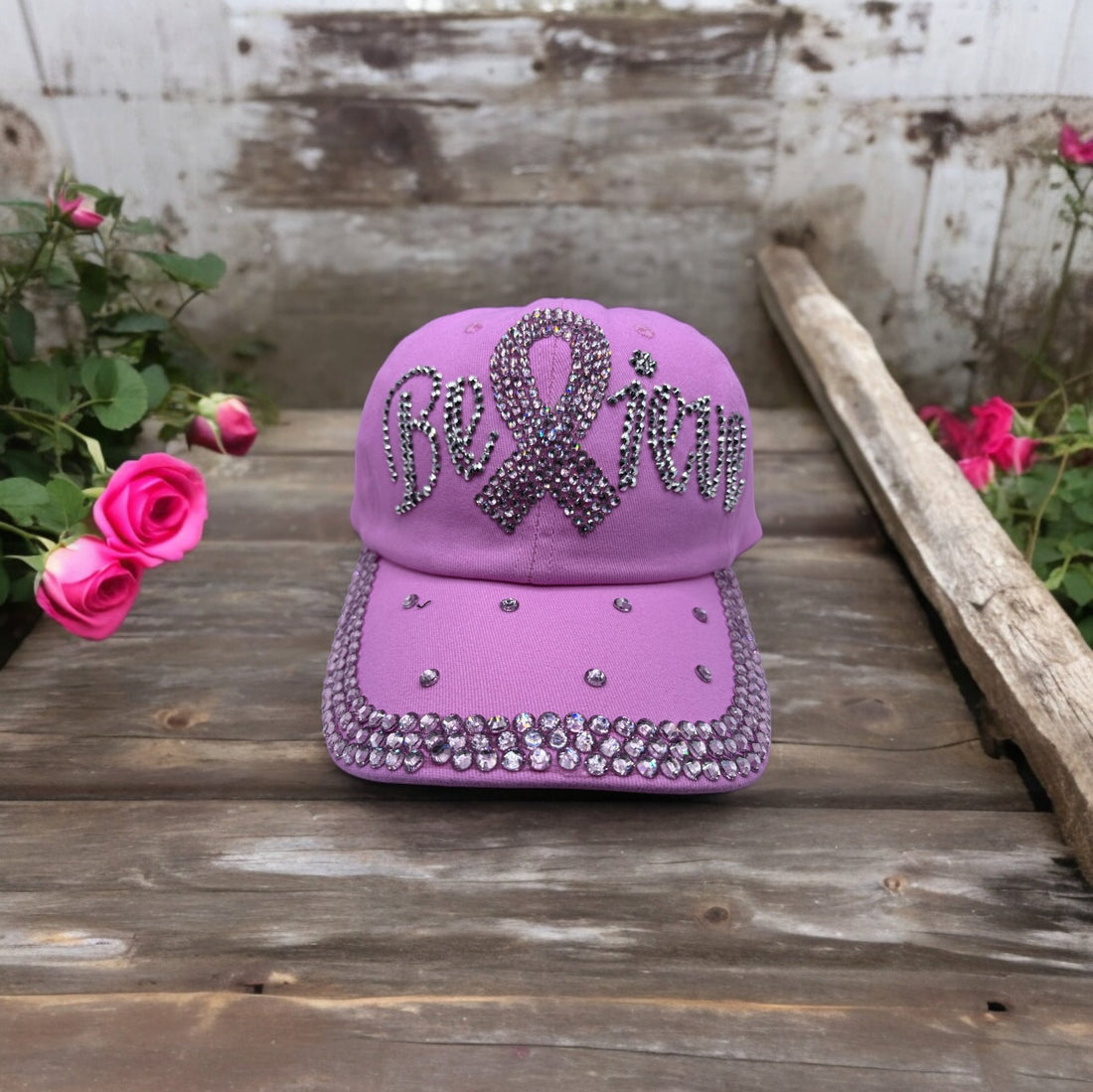 Casquette avec ruban rose et strass -Casquette- Christiane Constantineau