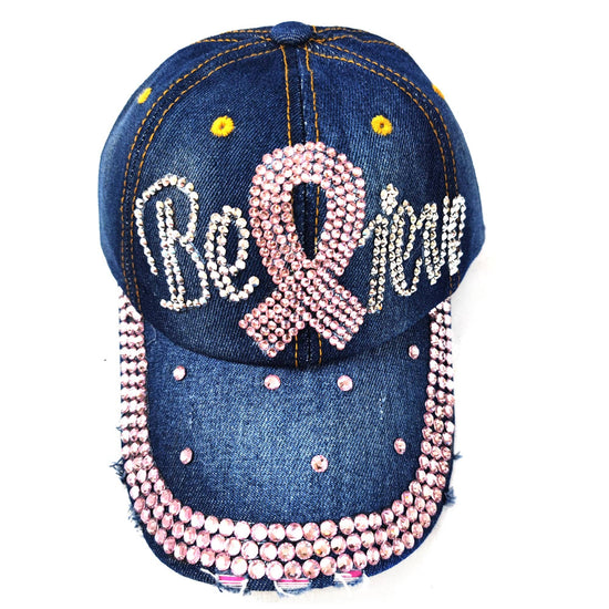 Casquette avec ruban rose et strass -Casquette- Christiane Constantineau