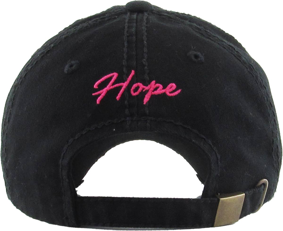 Casquette de baseball rose ou noire en denim avec logo (style vintage) -Casquette- Christiane Constantineau