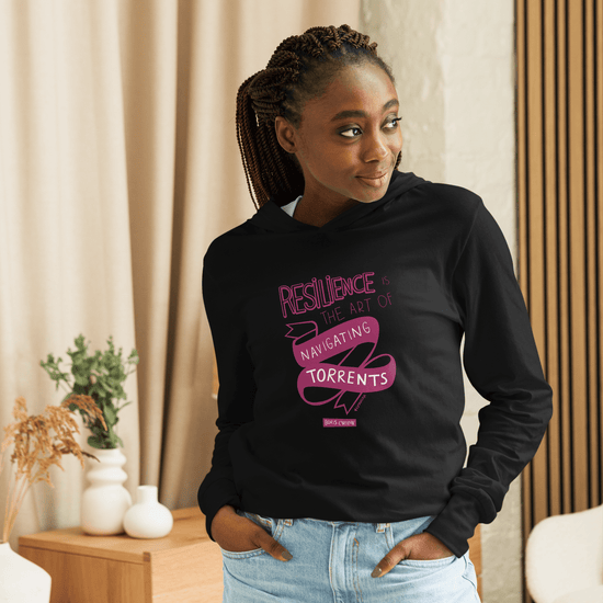 Comfortable hoodie long-sleeve (Navigating torrents) -Hoodie- Christiane Constantineau