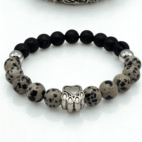 Compagnon fidèle | Pierre dalmatien | Bracelet diffuseur -Bracelet- Christiane Constantineau