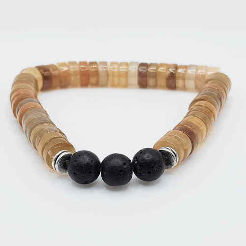 Détermination | Pierre de druzy dorée métallisée | Bracelet diffuseur -Bracelet- Christiane Constantineau