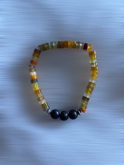 Détermination | Pierre de druzy dorée métallisée | Bracelet diffuseur -Bracelet- Christiane Constantineau