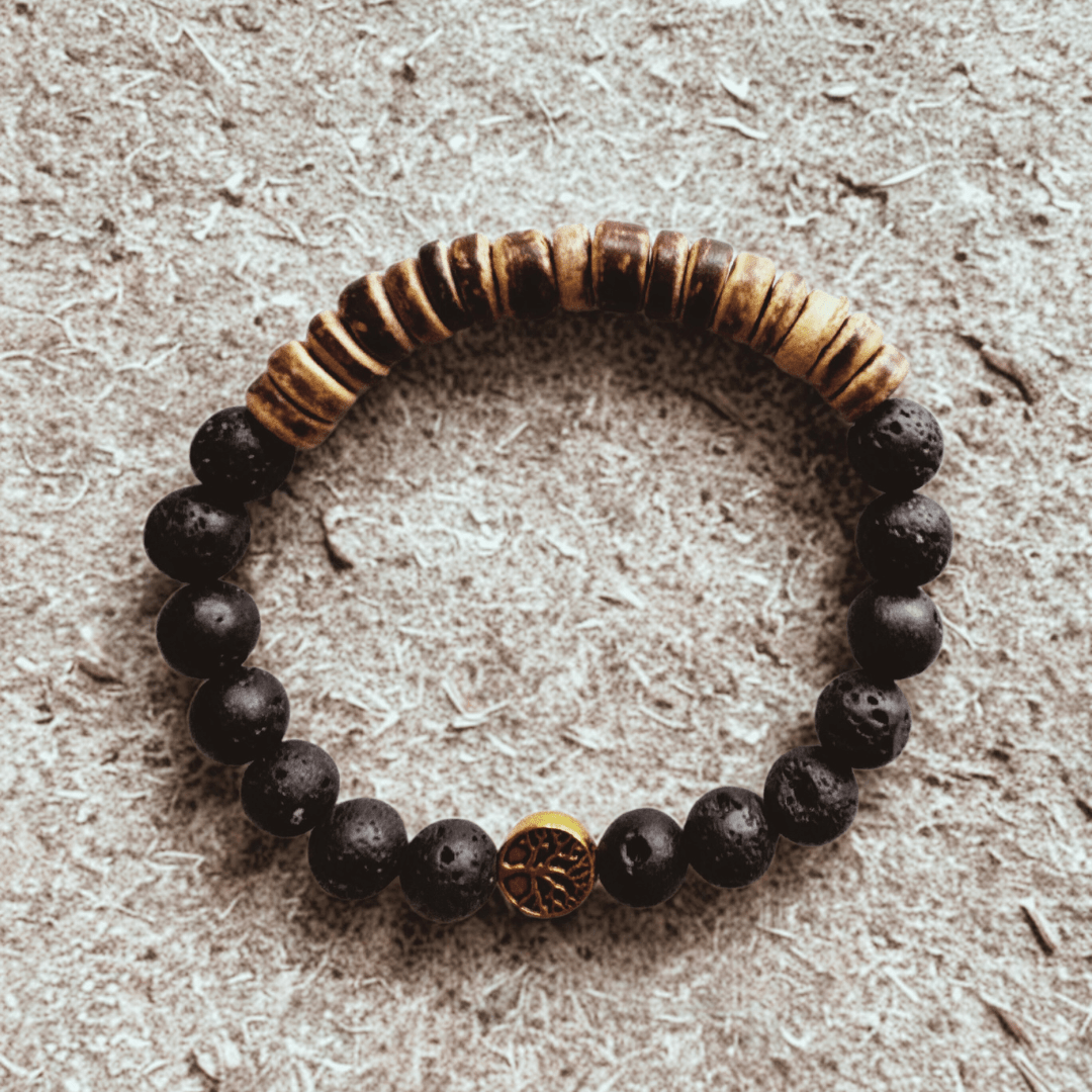 Éclat Nature Coco | Coquille de noix de coco | Bracelet diffuseur -Bracelet- Christiane Constantineau