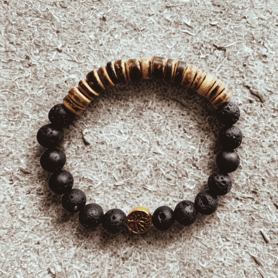 Éclat Nature Coco | Coquille de noix de coco | Bracelet diffuseur -Bracelet- Christiane Constantineau