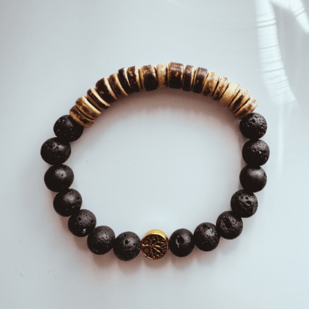 Éclat Nature Coco | Coquille de noix de coco | Bracelet diffuseur -Bracelet- Christiane Constantineau