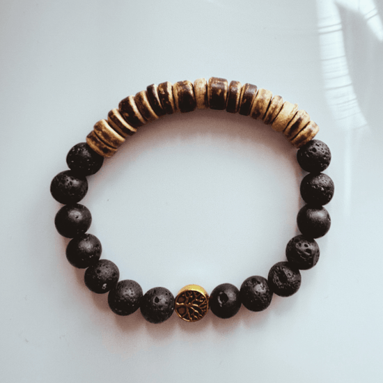 Éclat Nature Coco | Coquille de noix de coco | Bracelet diffuseur -Bracelet- Christiane Constantineau