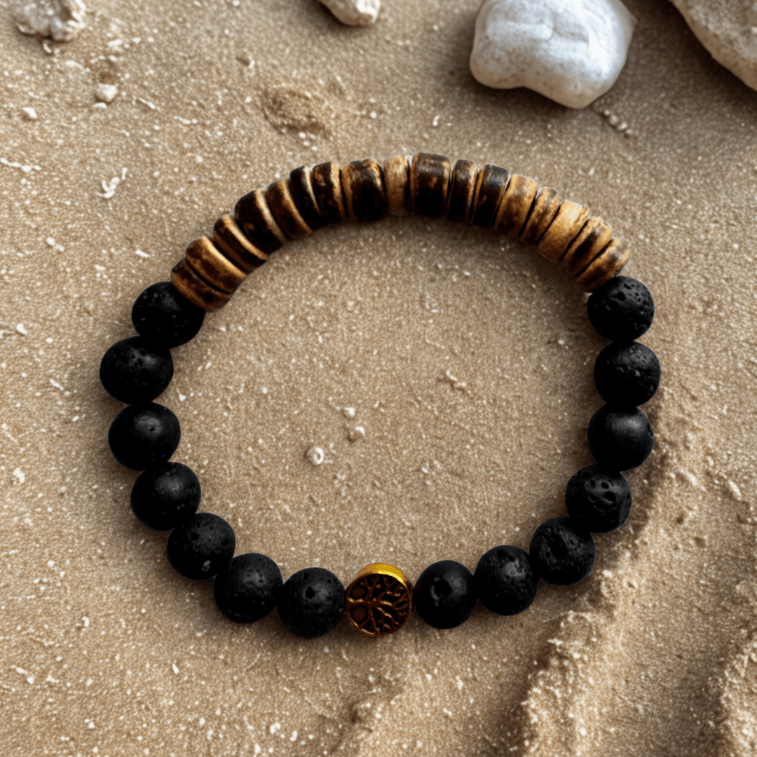 Éclat Nature Coco | Coquille de noix de coco | Bracelet diffuseur -Bracelet- Christiane Constantineau