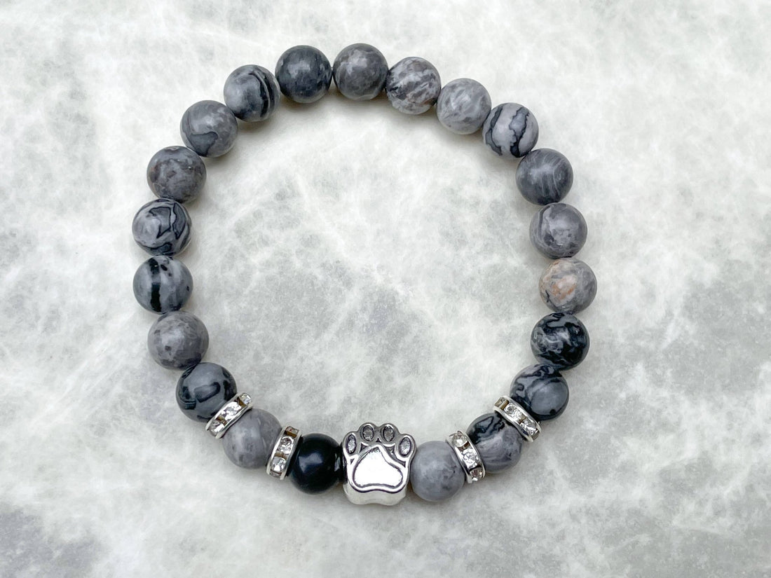 Empreinte de patte | Pierre de Jaspe Picasso | Bracelet Diffuseur -Bracelet- Christiane Constantineau