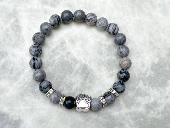 Empreinte de patte | Pierre de Jaspe Picasso | Bracelet Diffuseur -Bracelet- Christiane Constantineau