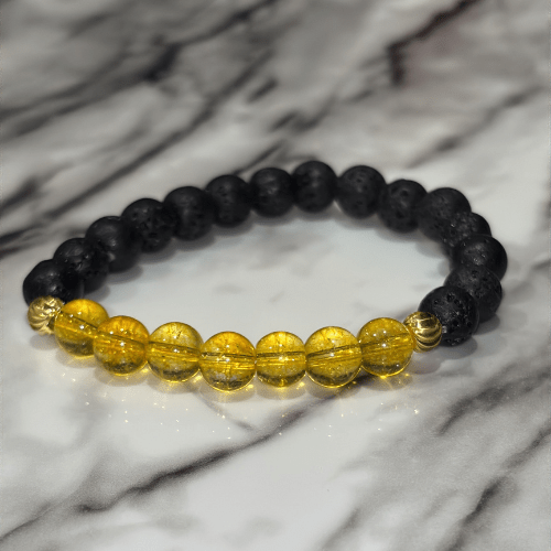 Éruption dorée | Citrine naturelle | Bracelet diffuseur -Bracelet- Christiane Constantineau