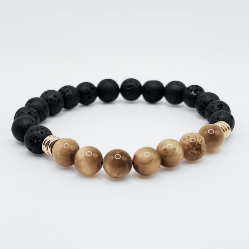 Force et protection | Œil de tigre doré | Bracelet diffuseur -Bracelet- Christiane Constantineau