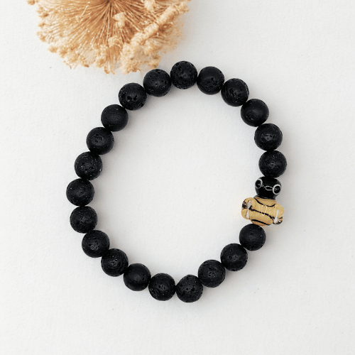 Gardienne du miel | Pierre de lave | Bracelet diffuseur -Bracelet- Christiane Constantineau