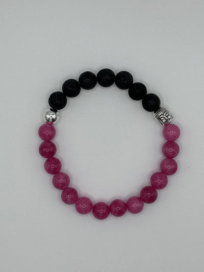 Harmonie élégante | Pierre d'agate rose | Bracelet diffuseur -Bracelet- Christiane Constantineau