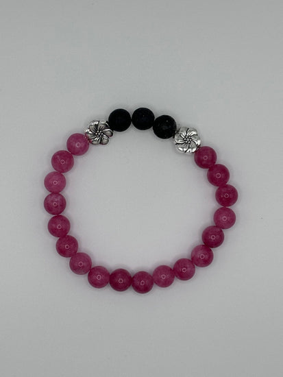 Harmonie élégante | Pierre d'agate rose | Bracelet diffuseur -Bracelet- Christiane Constantineau