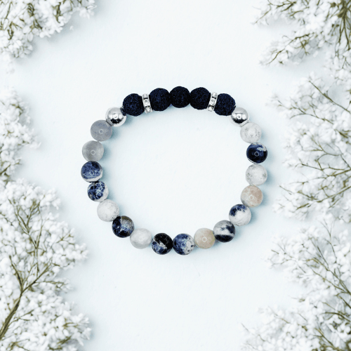 Harmonie et sérénité | Pierre calcédoine | Bracelet diffuseur -Bracelet- Christiane Constantineau