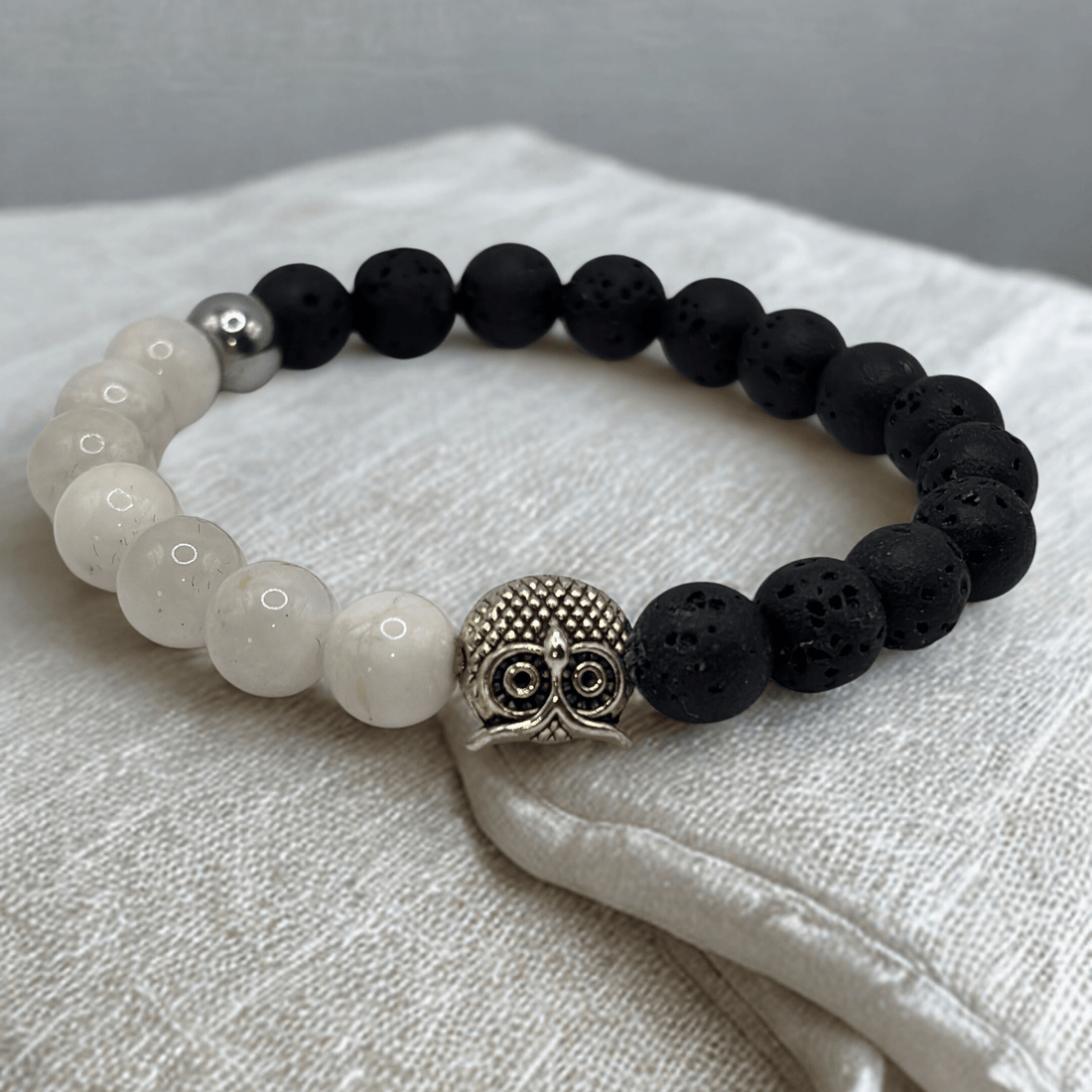 Hibou empatique | Pierre de Lune | Bracelet diffuseur -Bracelet- Christiane Constantineau