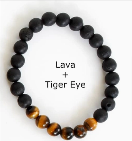Bracelet Lave et Tiger Eye