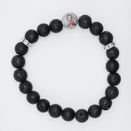Perles d'espoire | Perle avec ruban rose | Bracelet diffuseur -Bracelet- Christiane Constantineau