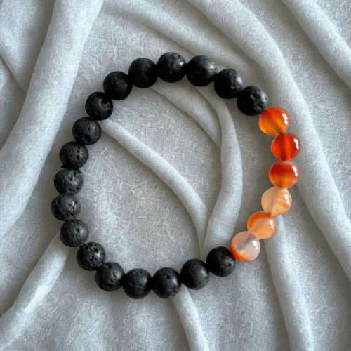 Sérénité cristalline | Cornaline, Quartz, Oeil de tigre, Améthise, Lapis, Citrine et Tourmaline | Bracelet diffuseur -Bracelet- Christiane Constantineau