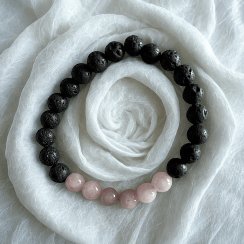 Sérénité cristalline | Cornaline, Quartz, Oeil de tigre, Améthise, Lapis, Citrine et Tourmaline | Bracelet diffuseur -Bracelet- Christiane Constantineau