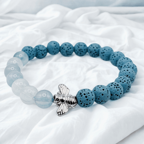 Soutien à la persévérance | Pierre aigue-marine | Bracelet diffuseur -Bracelet- Christiane Constantineau