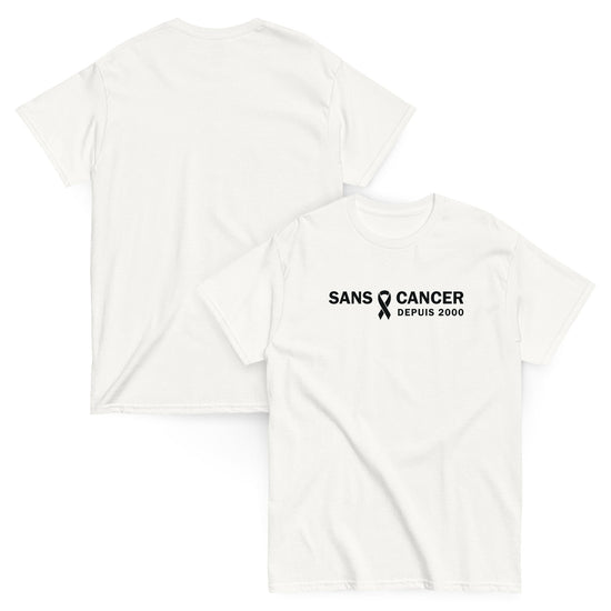 T-shirt classique (blanc) unisexe Anniversaire sans cancer 2000 - Christiane Constantineau