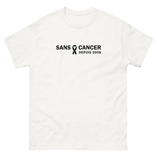 T-shirt classique (blanc) unisexe Anniversaire sans cancer 2008 - Christiane Constantineau