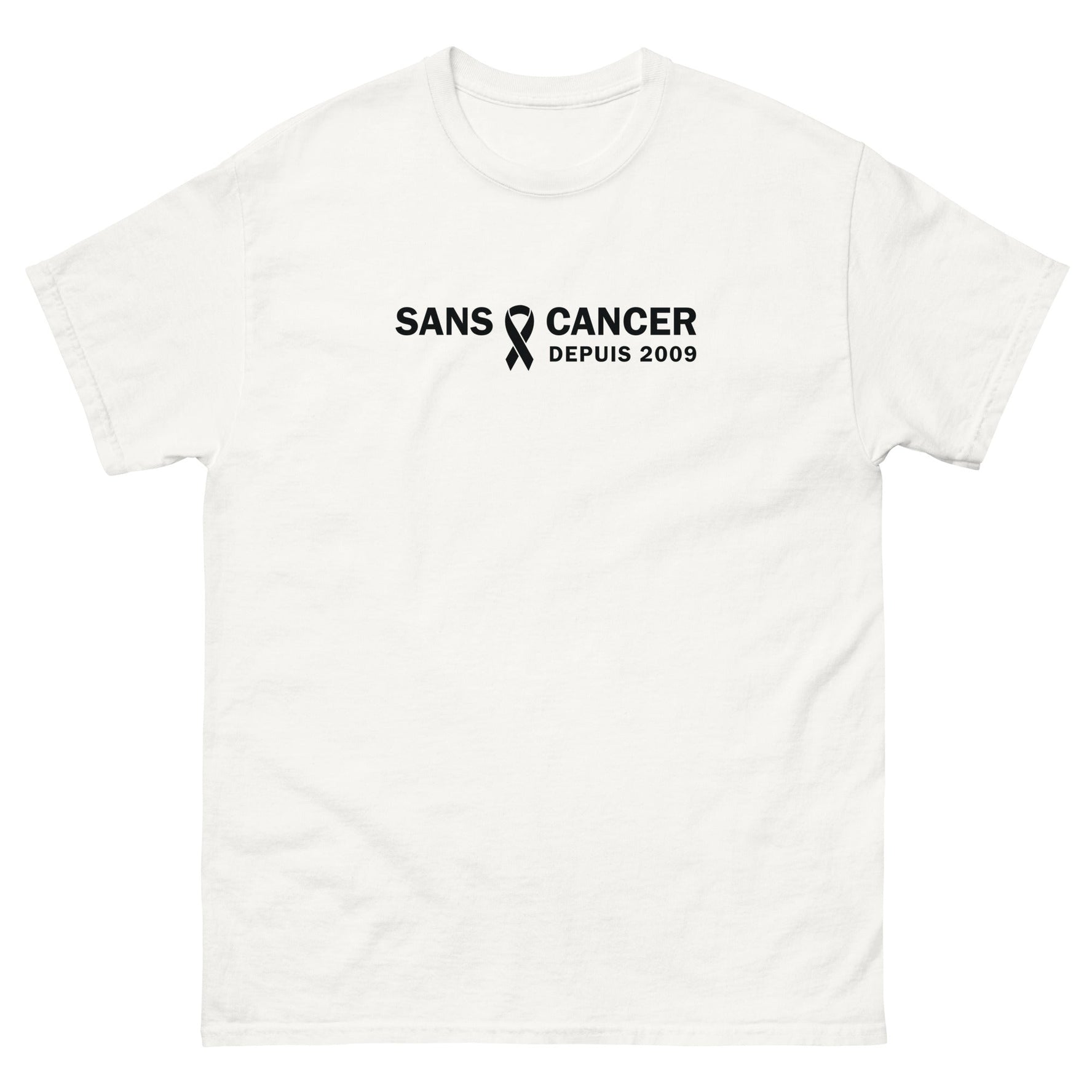 T-shirt classique (blanc) unisexe Anniversaire sans cancer 2009 - Christiane Constantineau