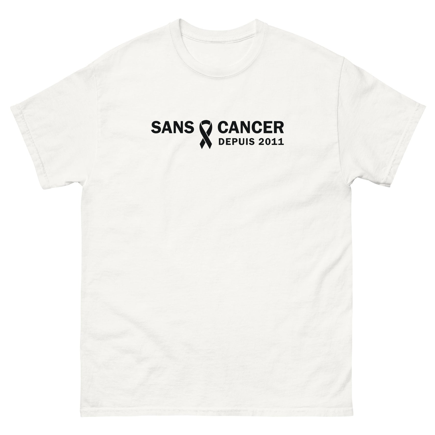 T-shirt classique (blanc) unisexe Anniversaire sans cancer 2011 - Christiane Constantineau